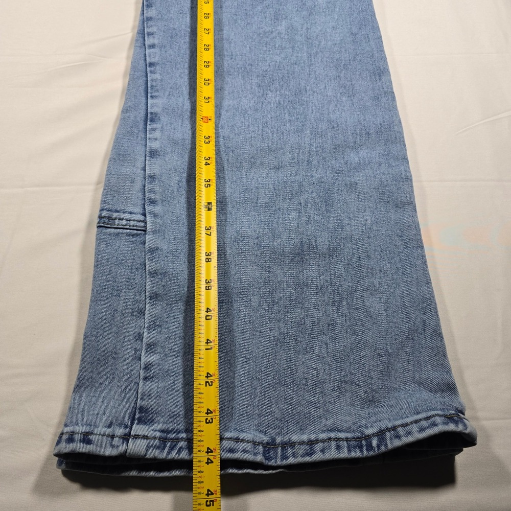 Flamingals Womens High Waist Wide Leg Paperbag Jeans Skater 90s Punk Festival - Picture 11 of 11